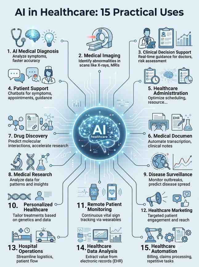 AI in Healthcare: 15 Powerful Ways Artificial Intelligence Is Transforming