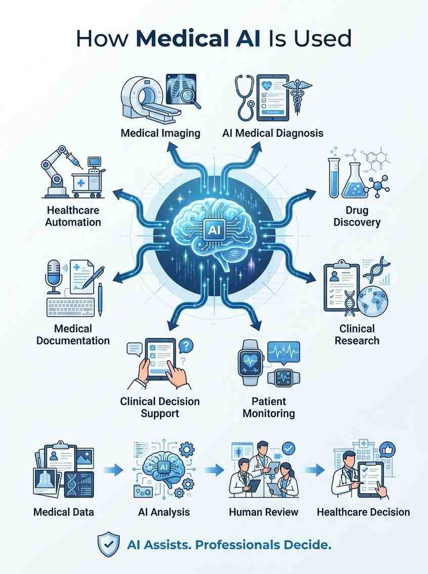 Medical AI uses infographic
